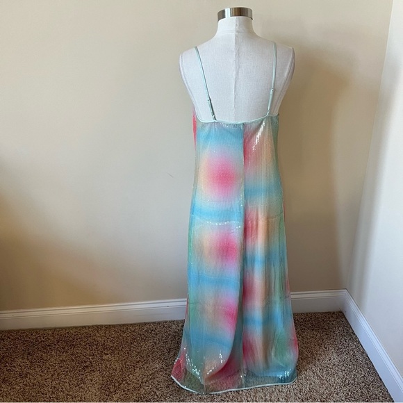 Staud Rainbow Sequin Slip Maxi Dress 26128 - Picture 8 of 12